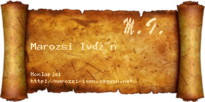 Marozsi Iván névjegykártya